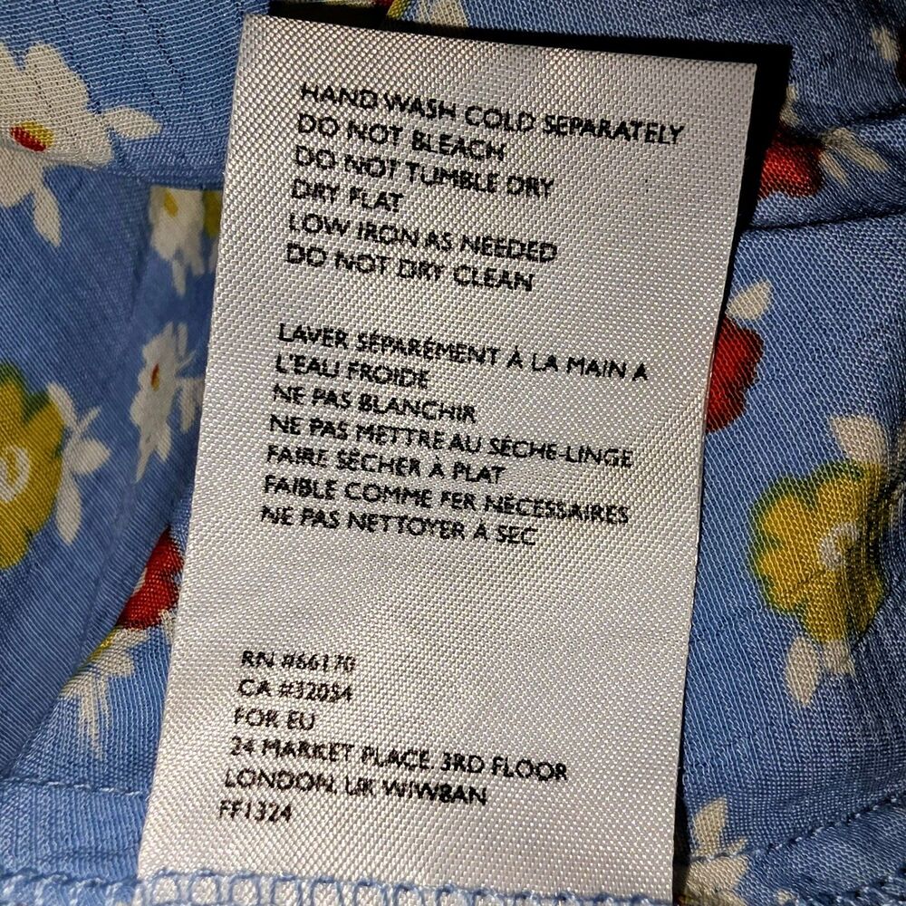 Faithfull the Brand Sky Blue Floral Tie-Sleeve Midi Dress - Picture 9 of 12